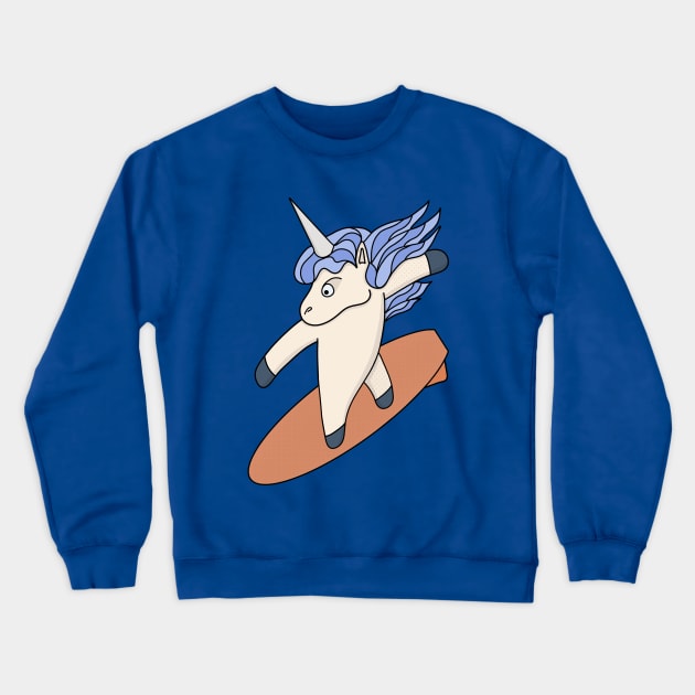 Unicorn surfing Crewneck Sweatshirt by DiegoCarvalho